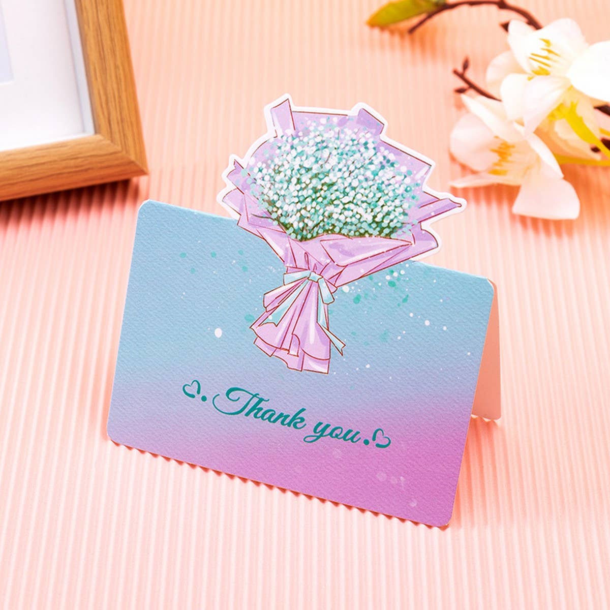 THREE-DIMENSIONAL BOUQUET FLOWER GREETING CARD