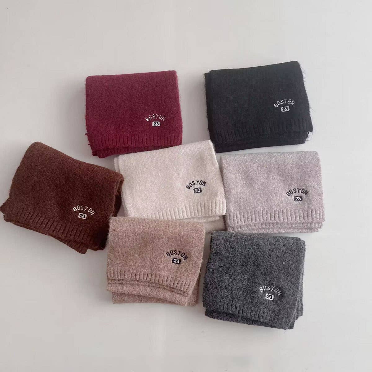 Embroidered Wool Scarf for Kids - Winter Warmth