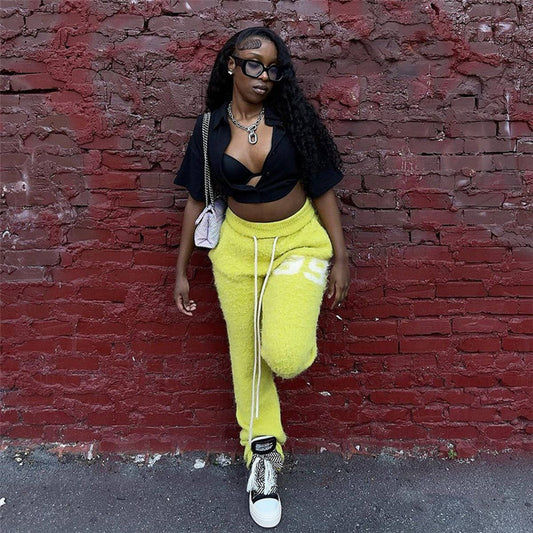 DRAWSTRING TIED HIGH WAISTED STRAIGHT LEG PANTS_CWBLP0526