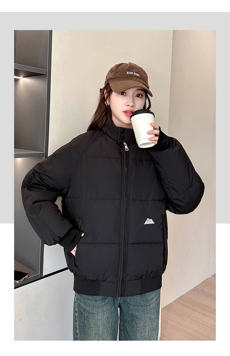 Short, loose and thick warm jacket, bread coat