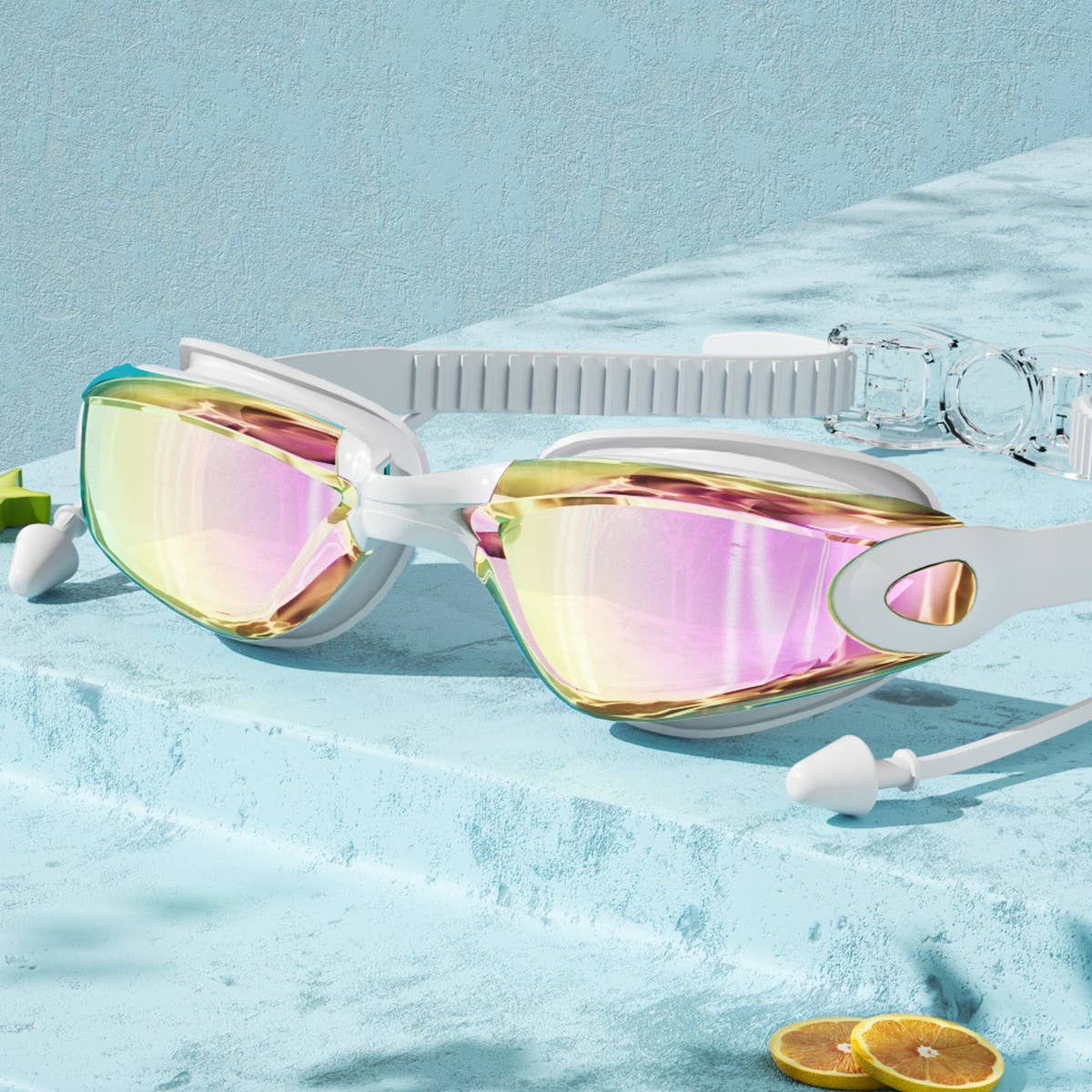 HD Anti-Fog Silicone Swim Goggles ? Mirrored Lens