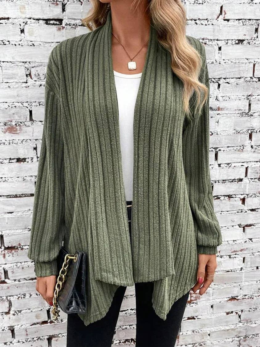SOLID COLOR LOOSE UNBUTTONED CARDIGAN JACKET