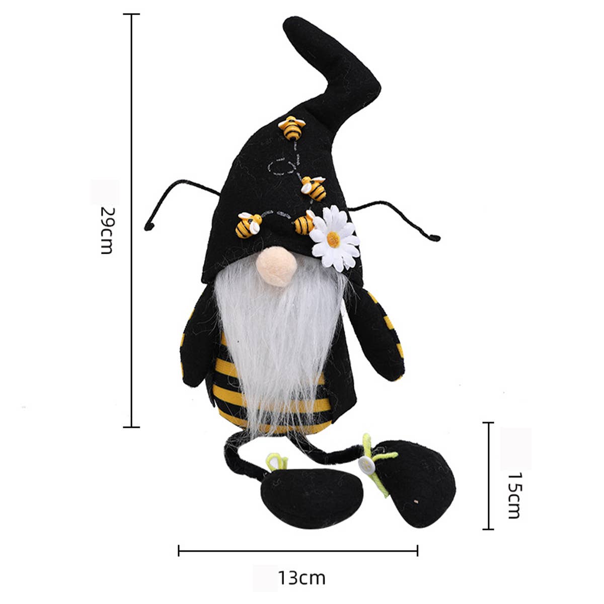 CWMM9479_BEE DAY BLACK HAT RUDOLPH DOLL ORNAMENT