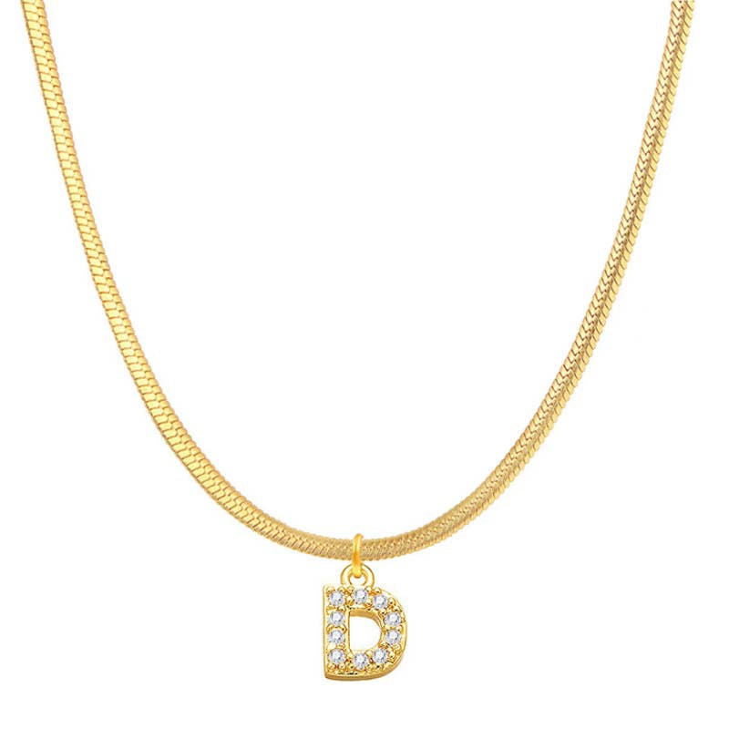 Titanium steel snake bone lock zircon pendant