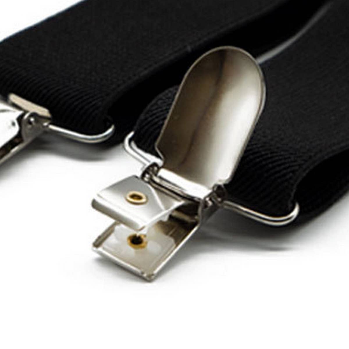 3.5CM BLACK SOLID COLOR SUSPENDER CLIP_CWMM1102
