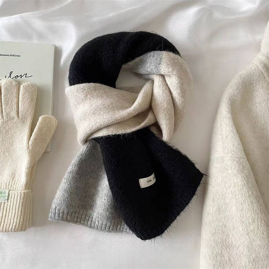 Faux Cashmere Knit Scarf - Thick Winter Neck Wrap