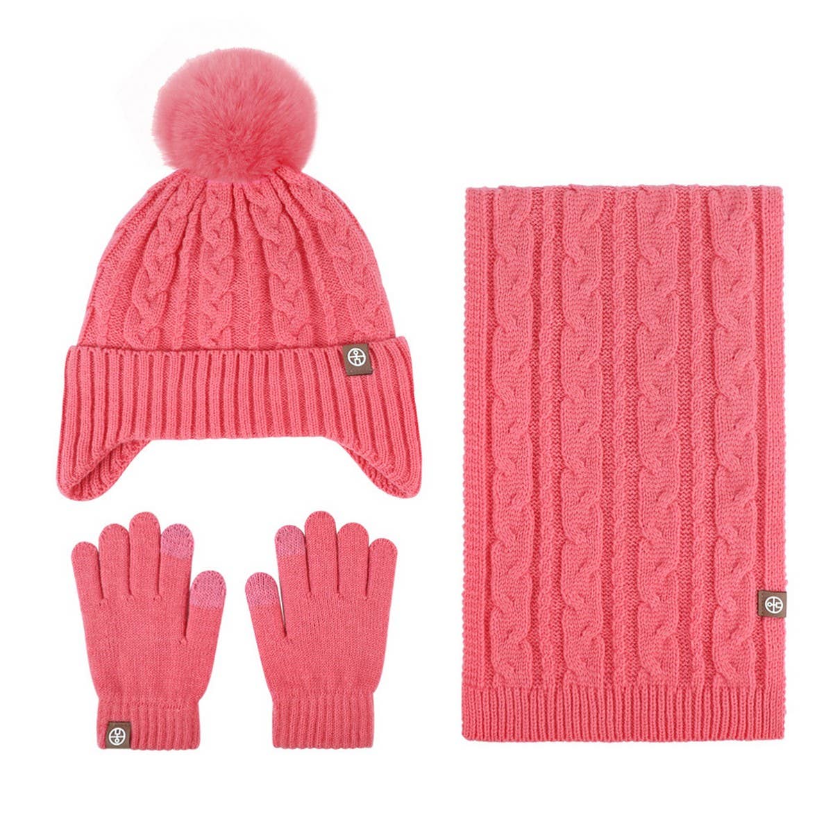 CHILDREN'S HAT SCARF AND GLOVES THREE-PIECE SET