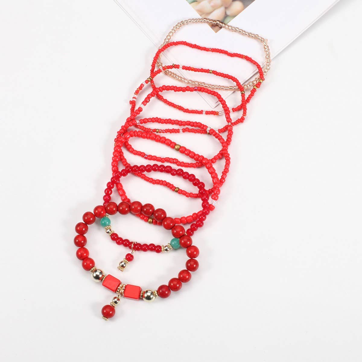 CWMM10436_BOHO BEADED HANDMADE BRACELET SET 8PCS WOMEN