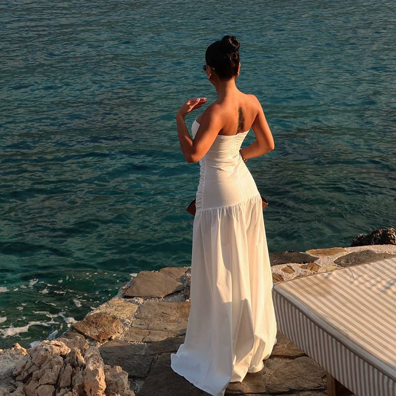 Hollow Out Tube Beach Vacation Dress