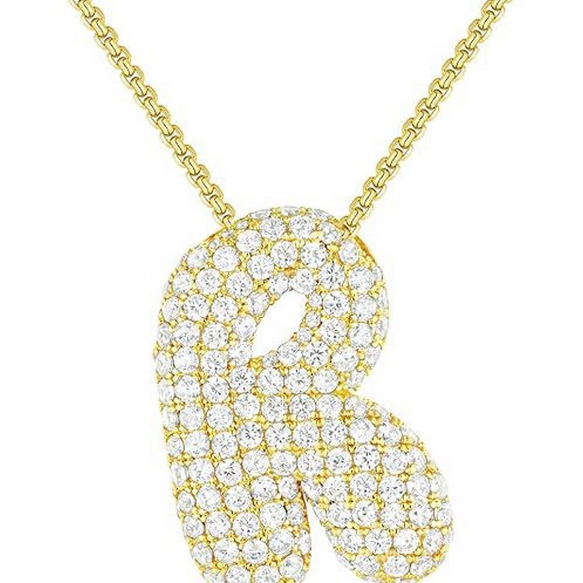 26 Letters Necklace - Copper Zirconia Pendant_CWMM5864