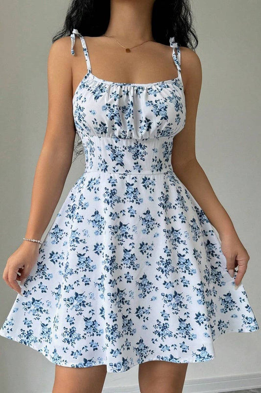 CWDSD8439_SWEET FLORAL SQUARE NECK STRAPPY MINI DRESS