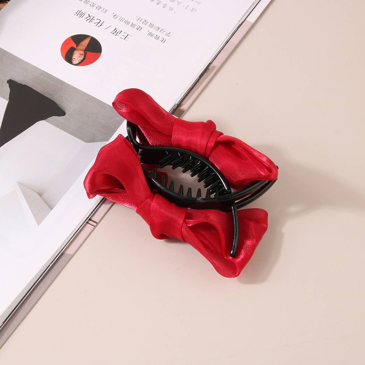 Mesh Bow Hair Claw ? Princess Style Updo Clip_CWAHA0466