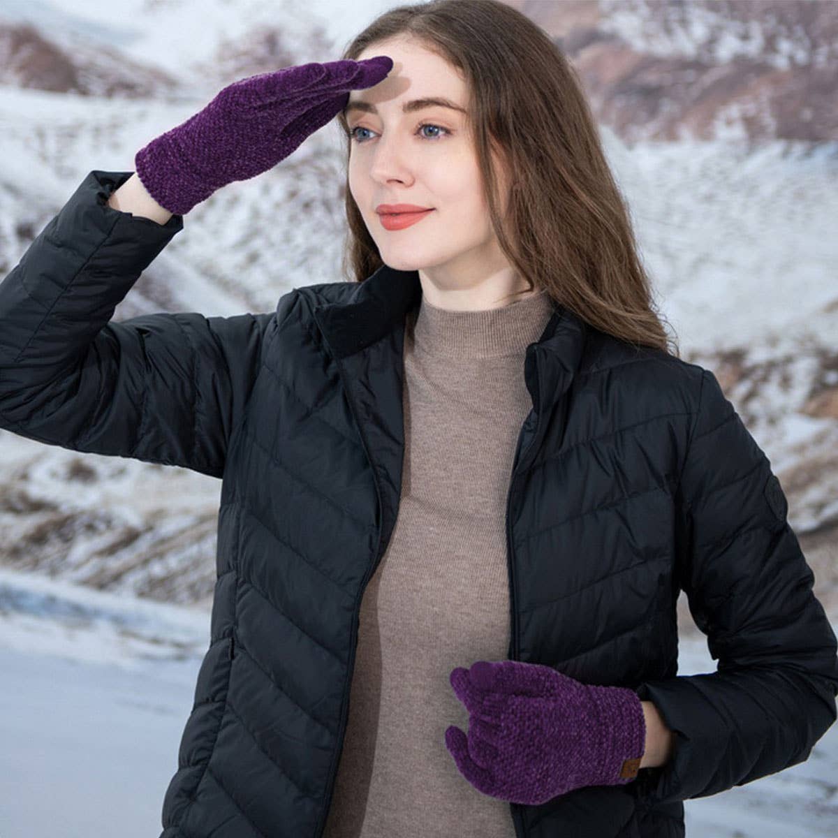 WINTER OUTDOOR TOUCH SCREEN GLOVES FOR WOMEN_CWAG0399