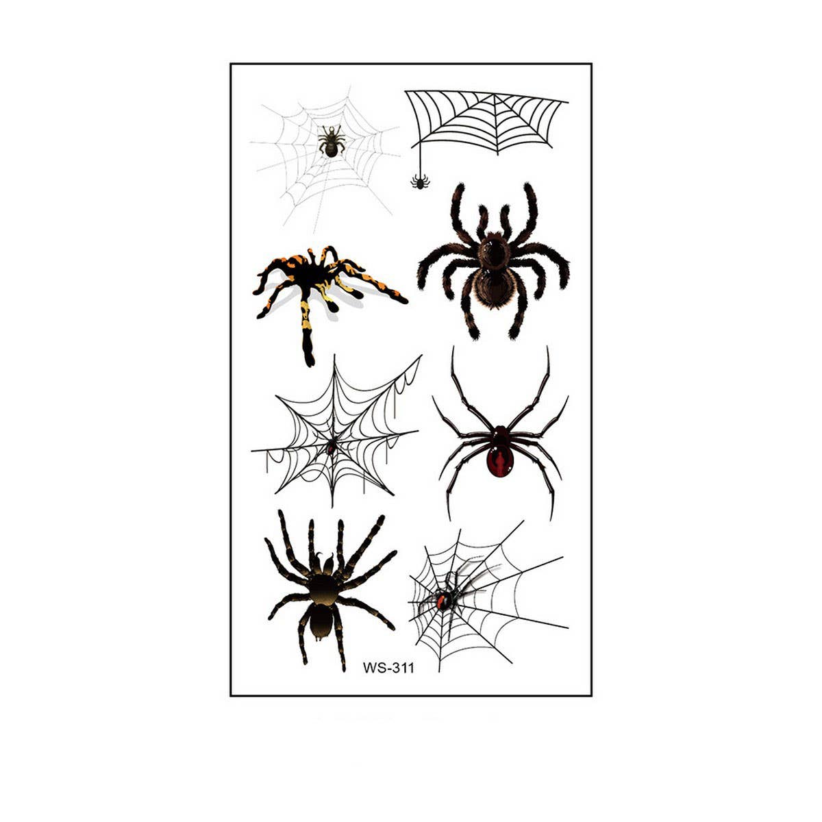 Waterproof 3D Spider & Web Tattoos for Halloween