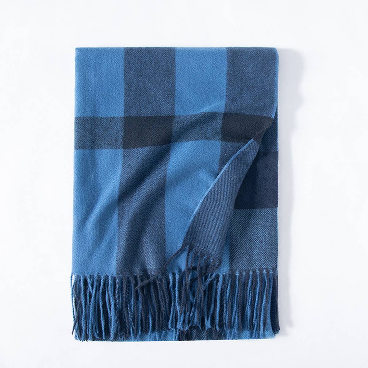 Plaid Faux Cashmere Scarf - Thick Warm Neck Wrap_CWASC0242