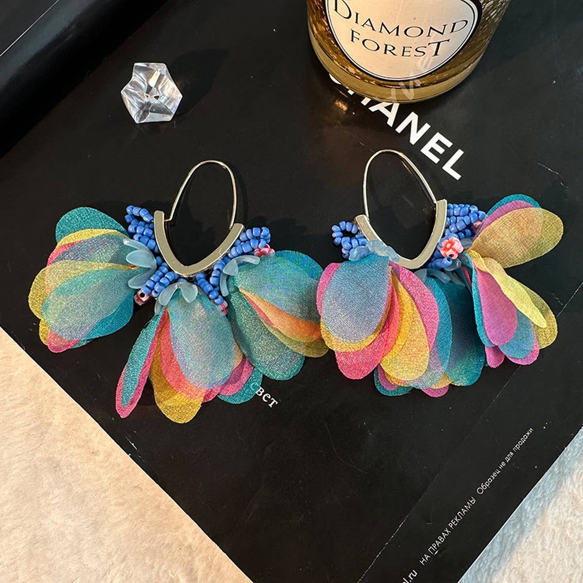 V-Shaped Beaded Tassel Earrings ? Bold Statement