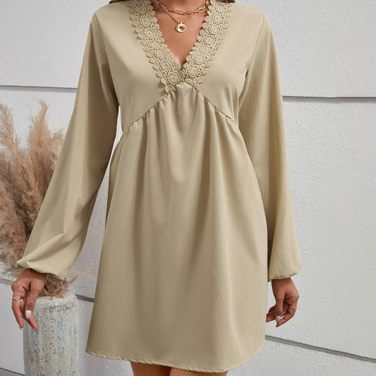 Ruffled solid color dress