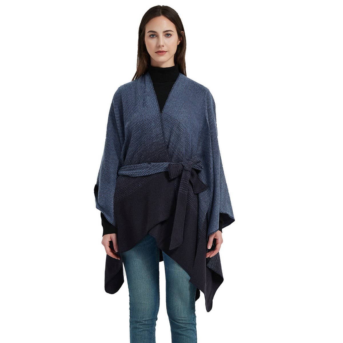 GRADIENT CARDIGAN WARM SHAWL CLOAK