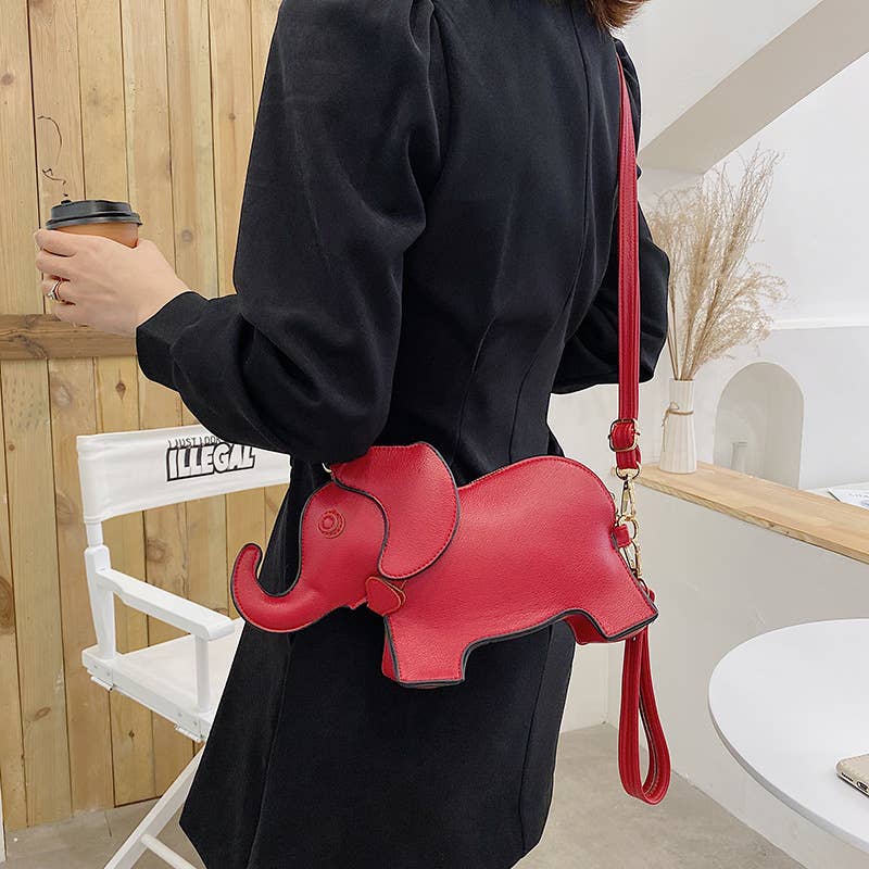 Funny elephant single-shoulder crossbody bag