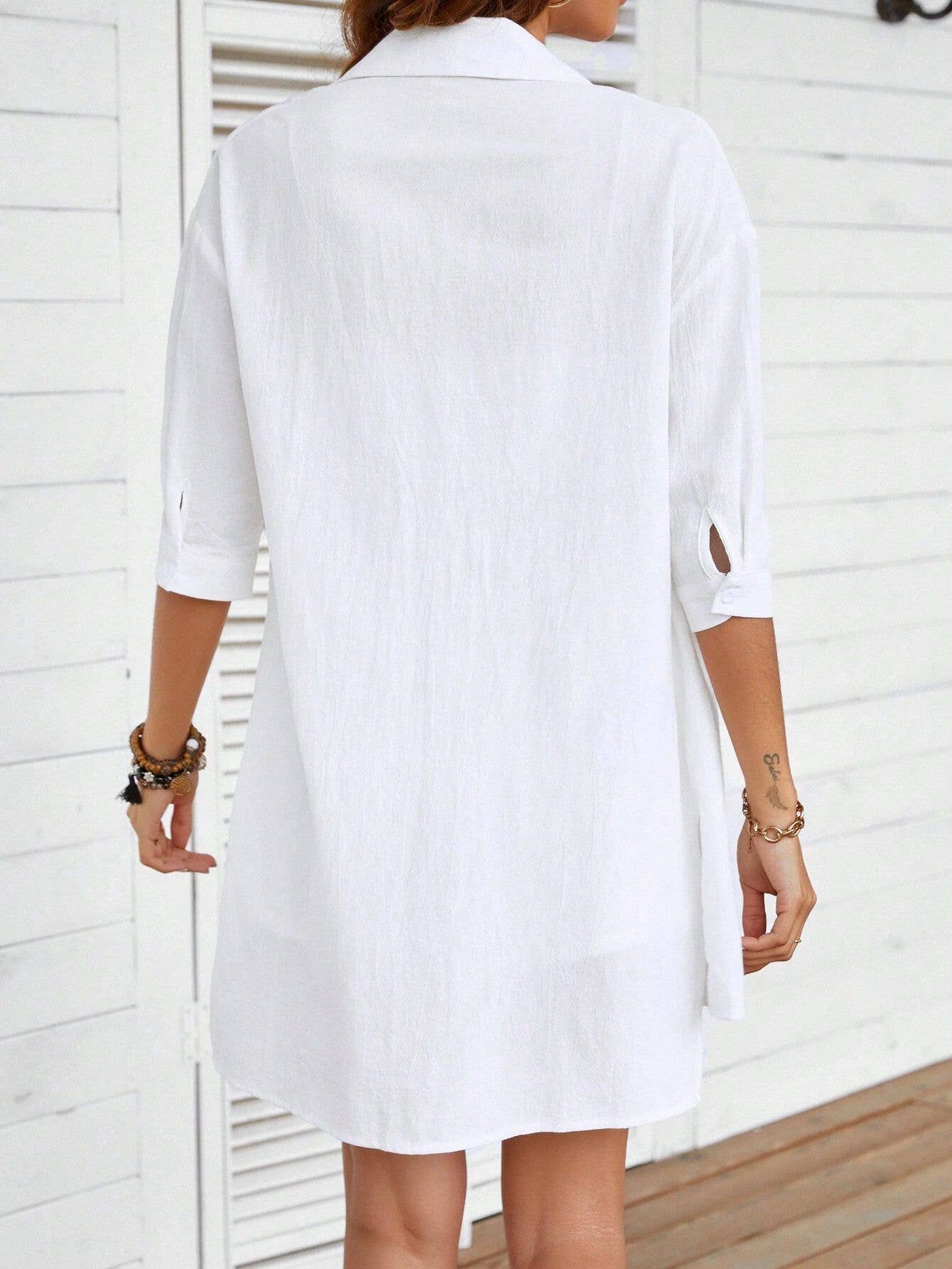 SINGLE BREASTED SHIRT SOLID COLOR LOOSE SUIT