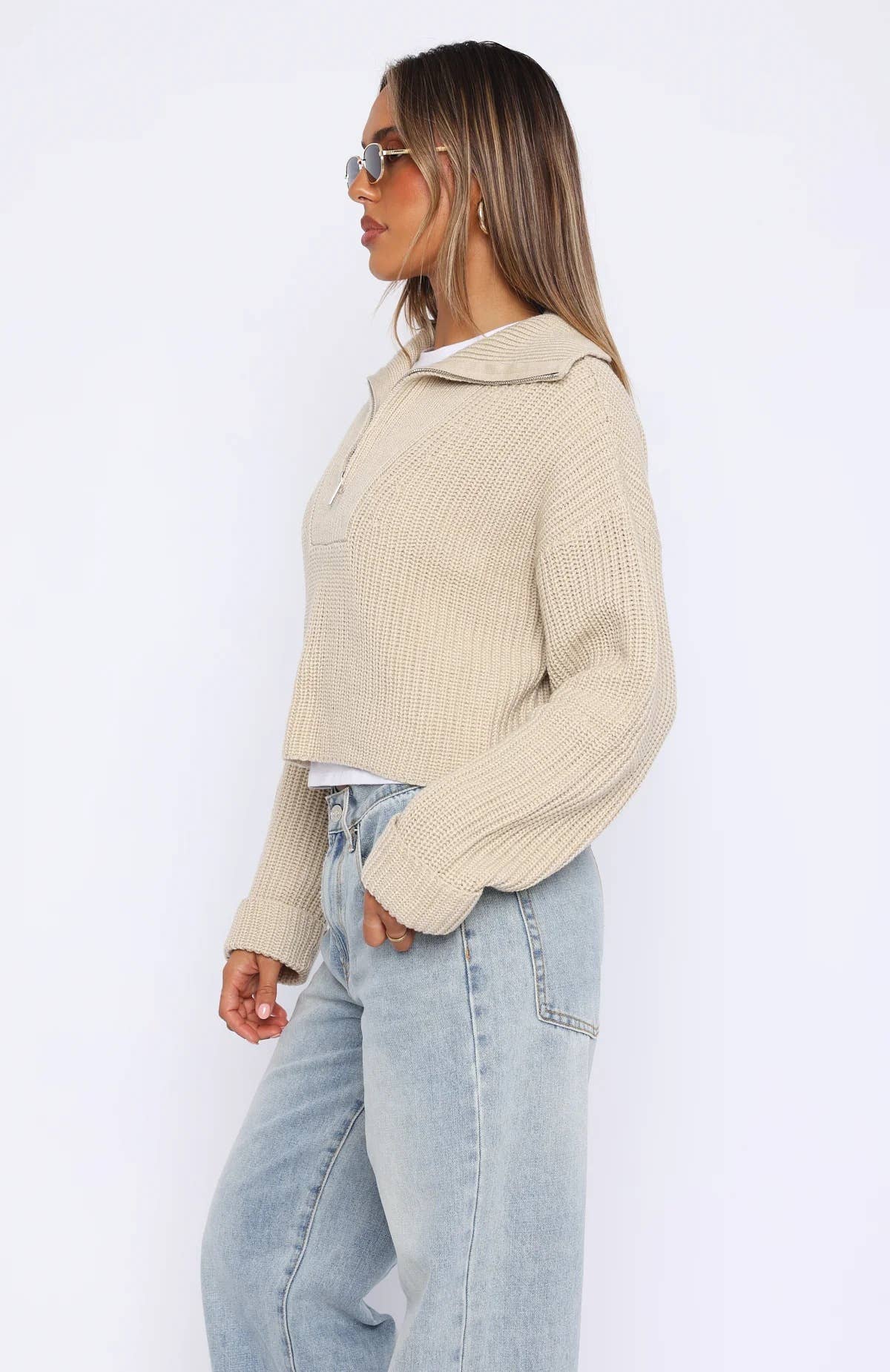 SOLID COLOR LONG SLEEVE STREET STYLE  SWEATER
