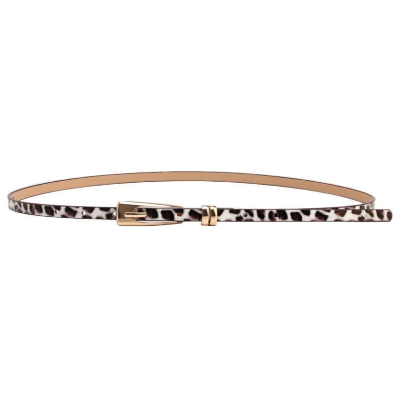 Leopard-print alloy pin buckle fashionable belt