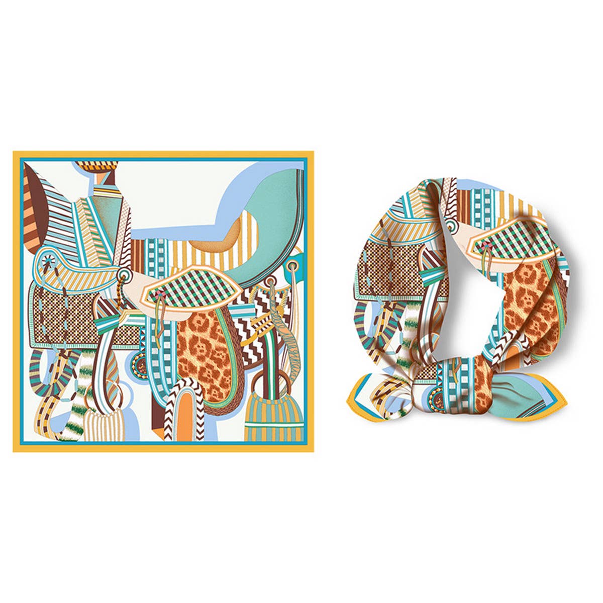 THIN VERSATILE PRINTED SQUARE SCARF