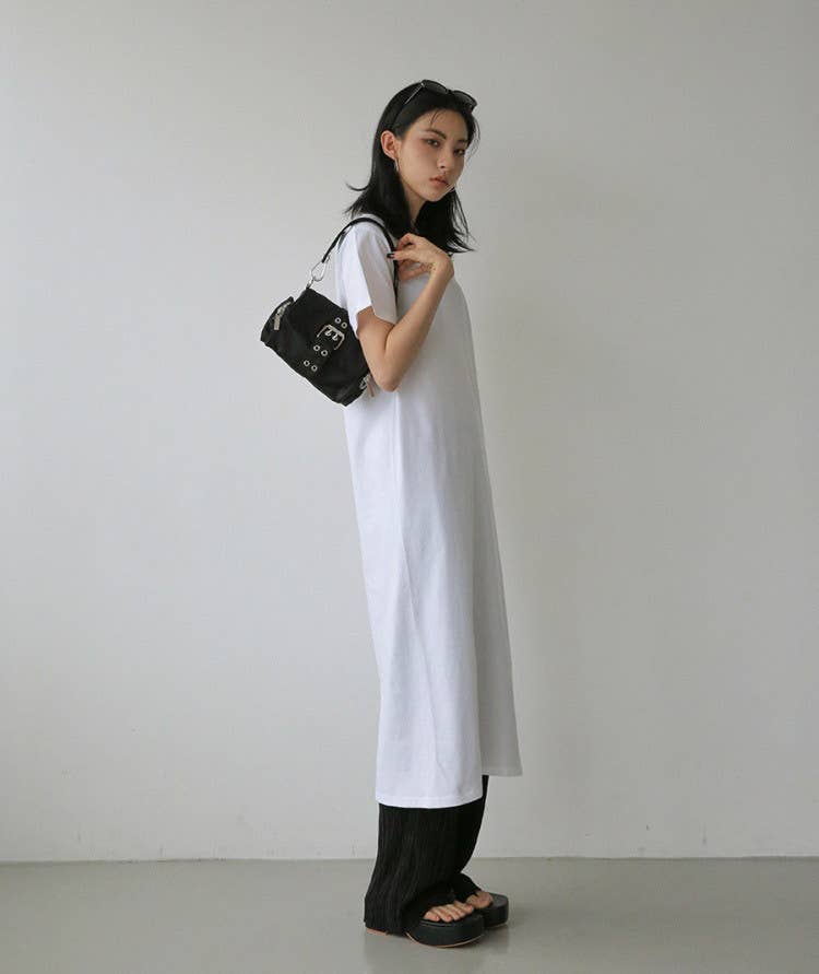 Retro double-button Oxford fabric square bag