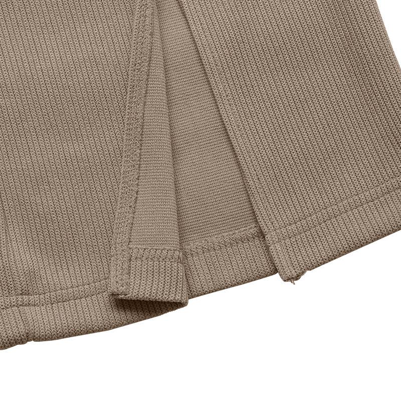 Solid-color slit straight-leg versatile pants