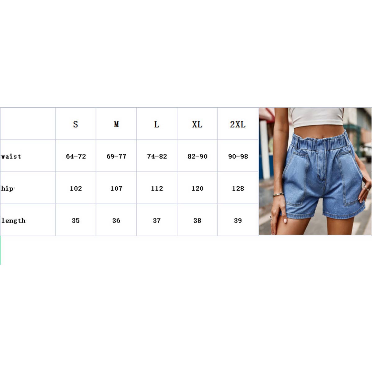 HIGH WAISTED WITH LARGE POCKET DENIM SHORTS