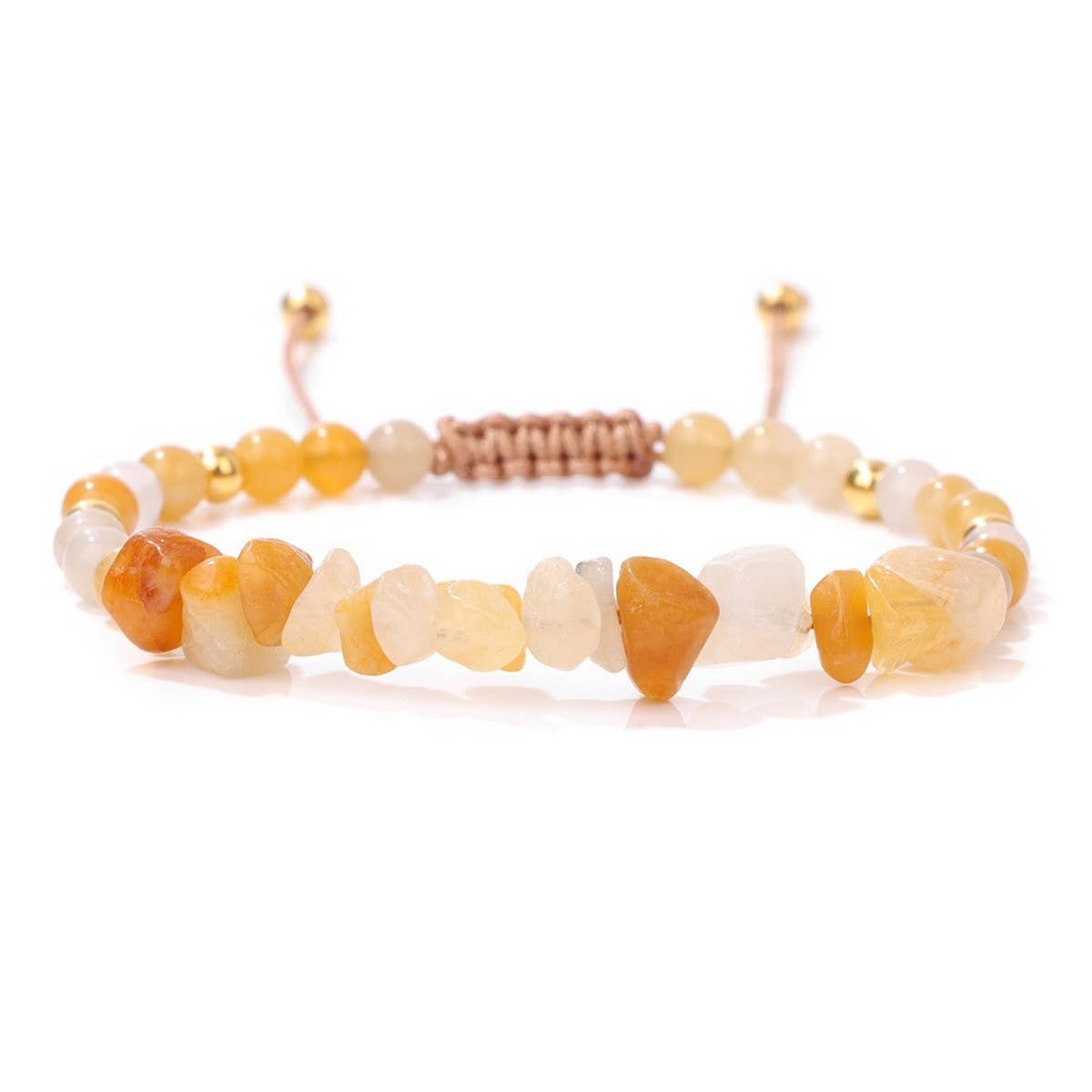 CWAJE4216_NATURAL STONE BEADS BRAIDED GRAVEL BRACELET