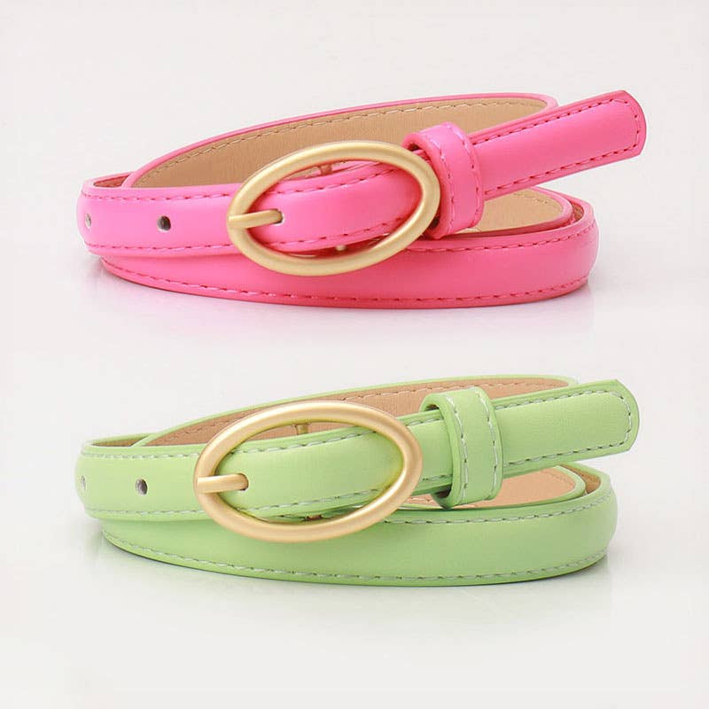 Versatile candy-colored decorated denim belt
