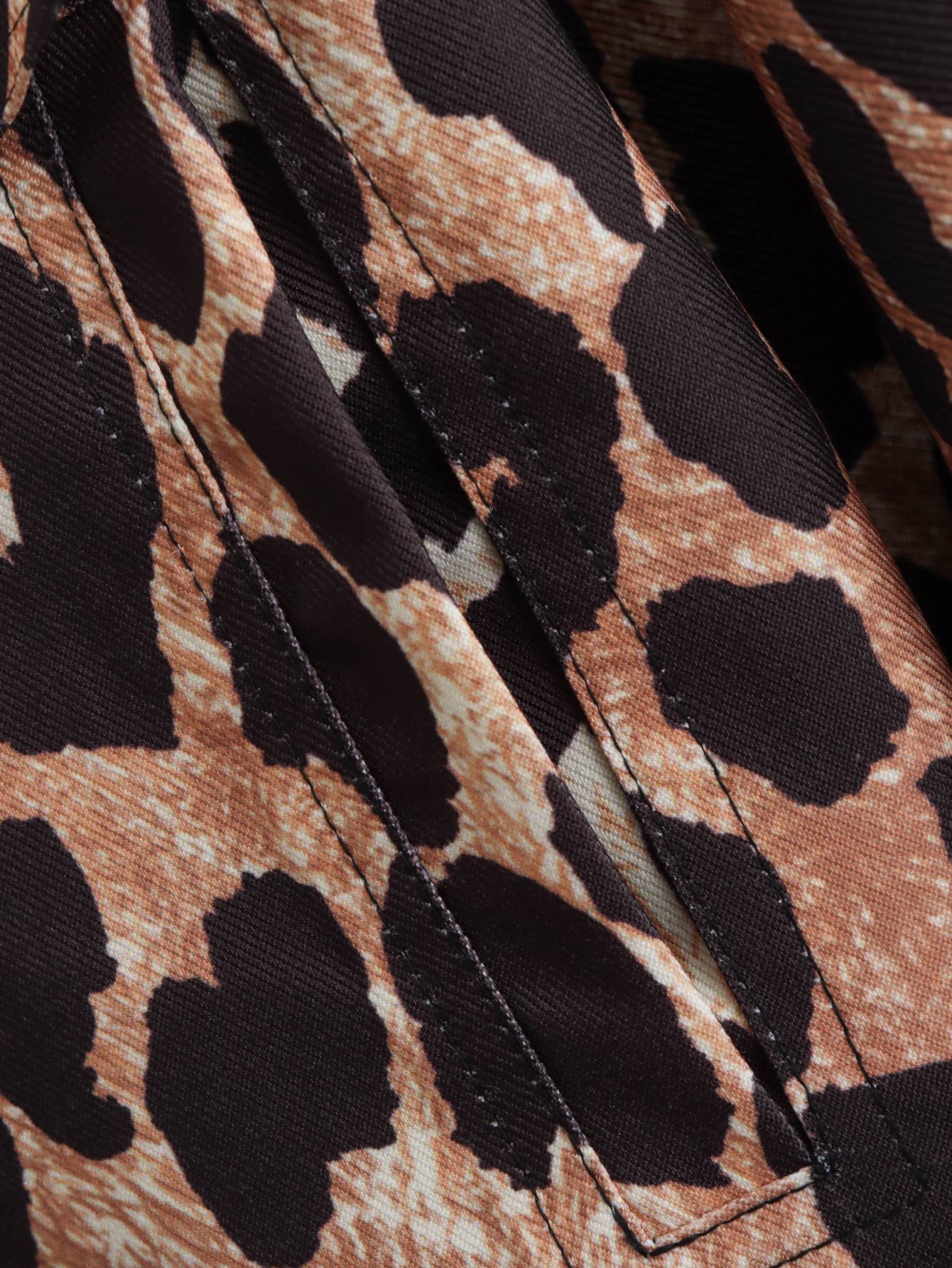 LEOPARD PRINT LAPEL LONG SLEEVE SHORT JACKET