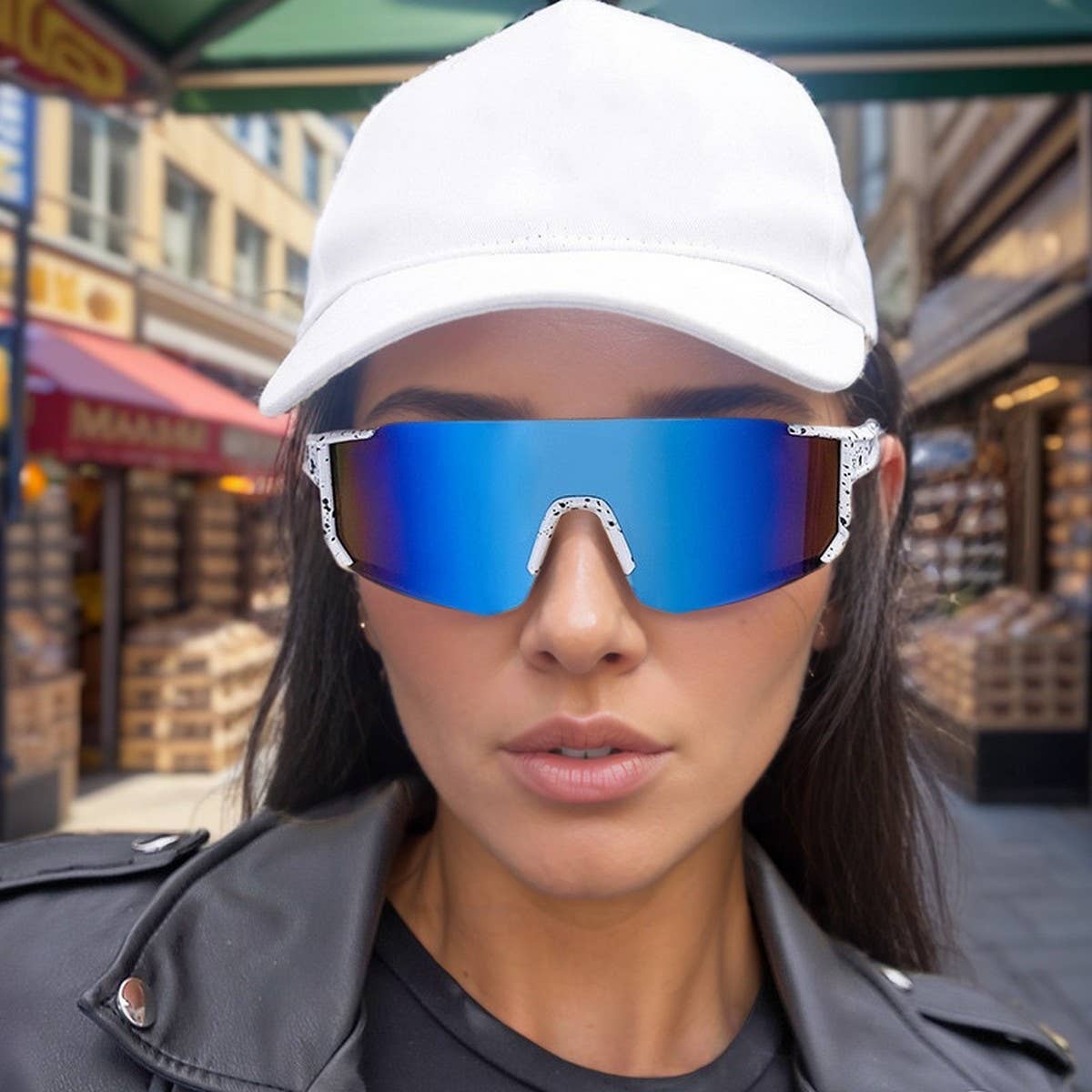 COLORFUL OUTDOOR ONE-PIECE CYCLING SUNGLASSES