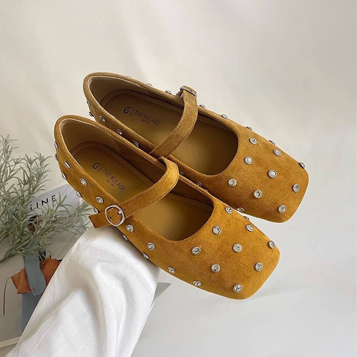 Rhinestone Flat Mary Janes for Work & Style