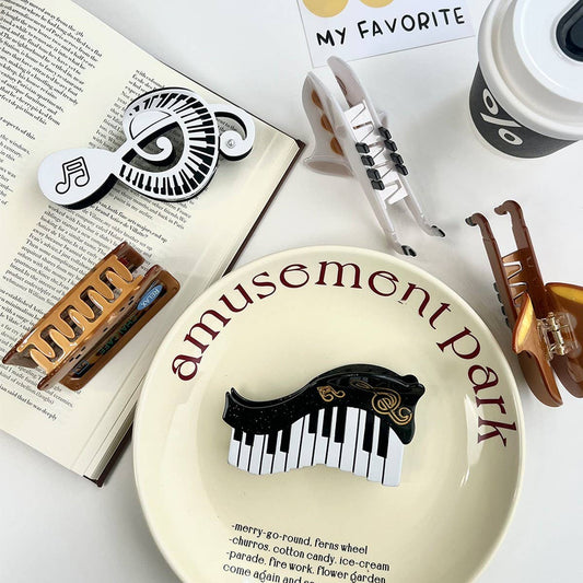 Music Note Hair Claw ? Acetate Piano & Sax Design