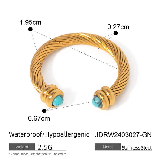 IRREGULAR OPEN TIGER EYE STONE BEAD RING