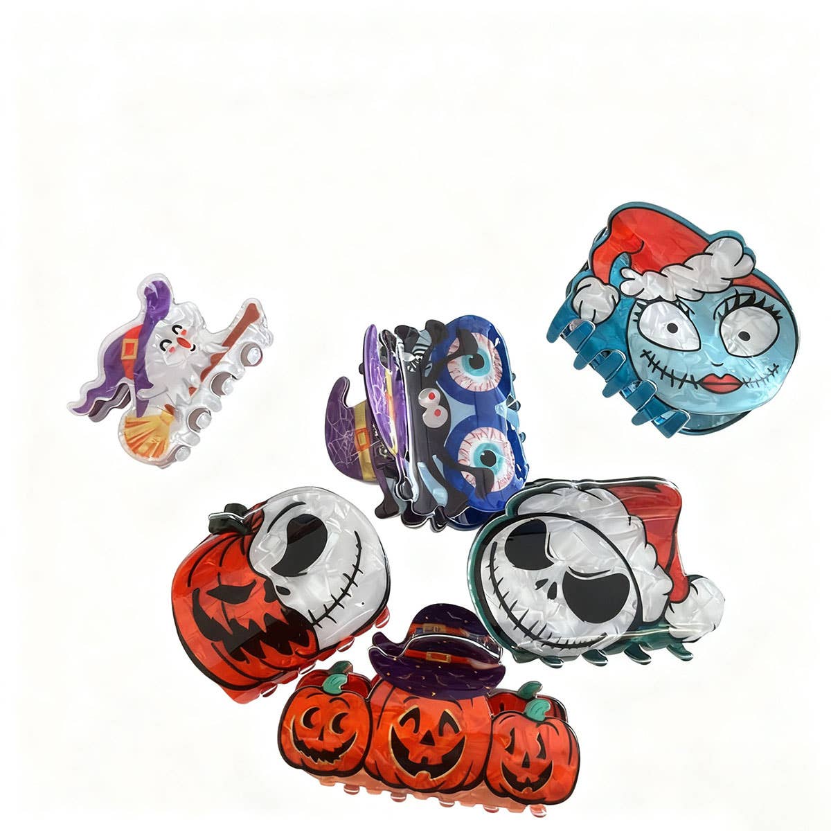 CWAHA07708_HALLOWEEN PUMPKIN GHOST CLAW HAIR CLIP