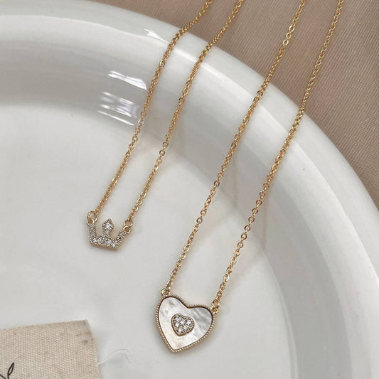 DOUBLE LAYER LOVE SHELL NECKLACE