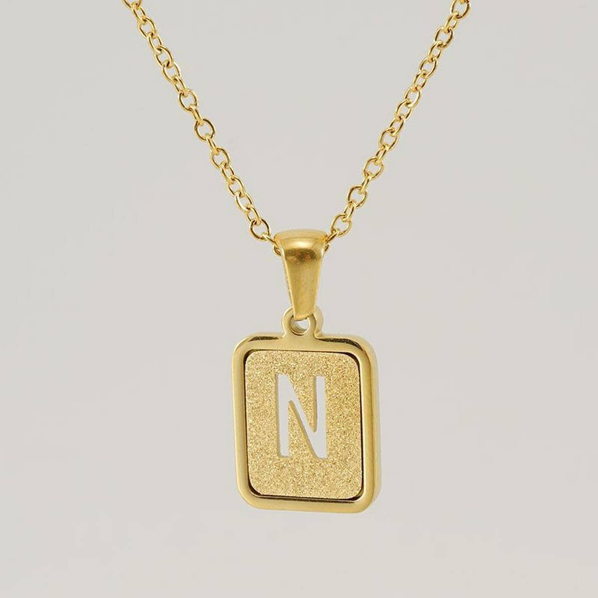 FASHION 26LETTER STAINLESS STEEL PENDANT NECKLACE_CWAJE0678