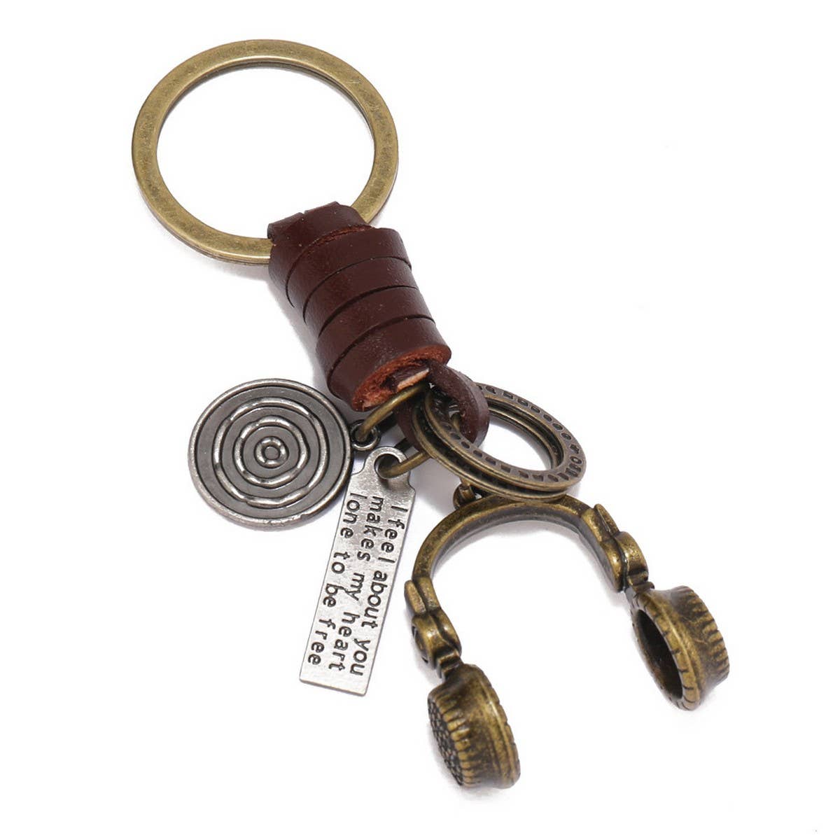 HAND-WOVEN VINTAGE COWHIDE KEYCHAIN