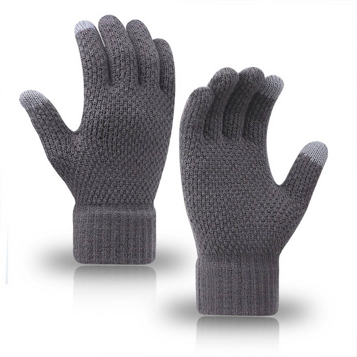 Men Women Knit Gloves ? Warm Thick Touch Tips_CWAG0224