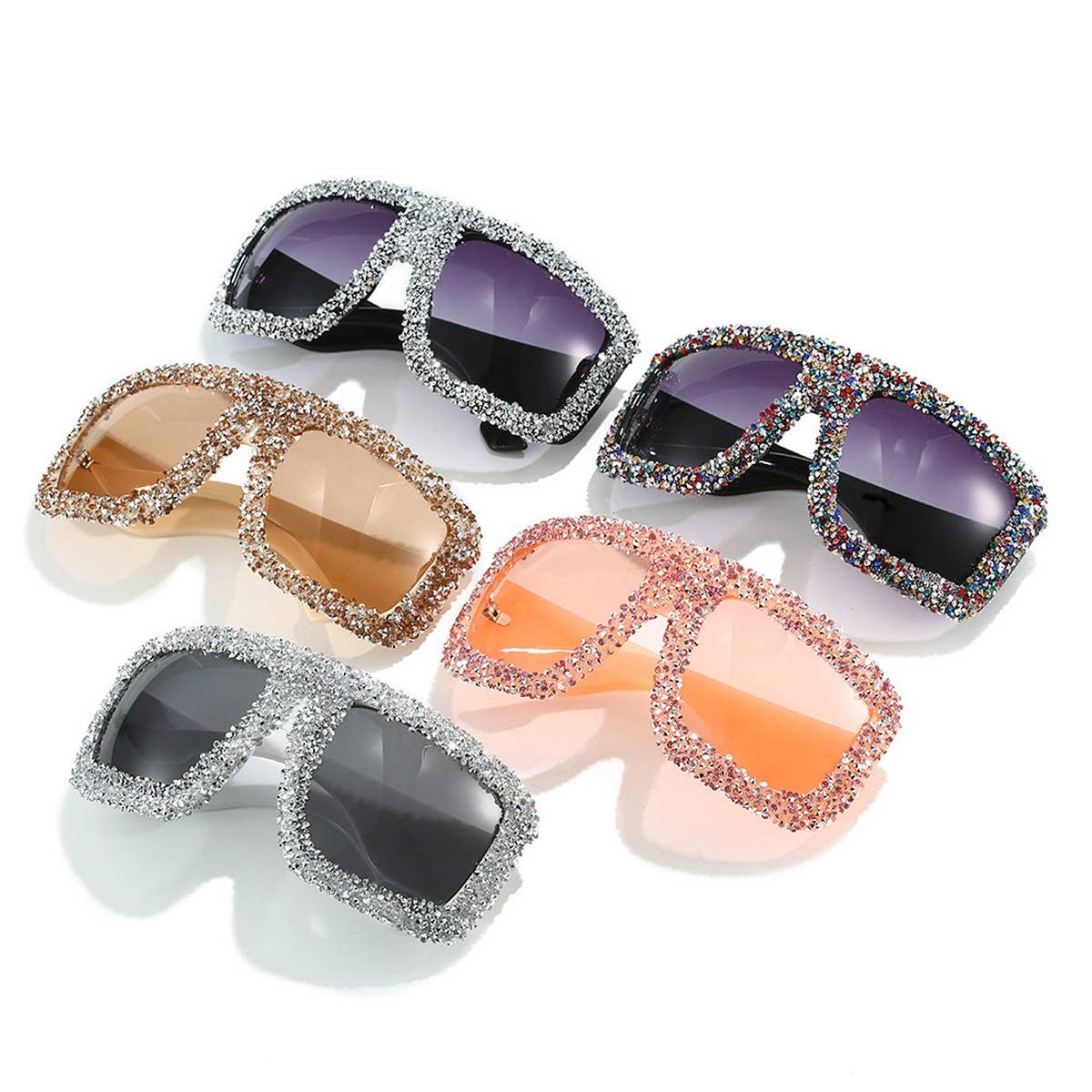 VINTAGE DIAMOND LARGE FRAME SQUARE SUNGLASSES