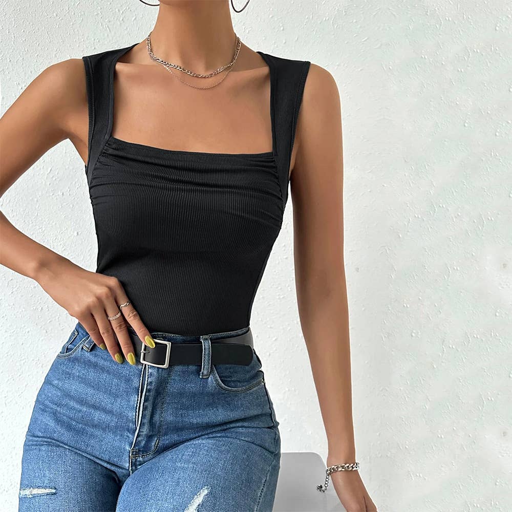 Sexy slim temperament sleeveless elastic vest