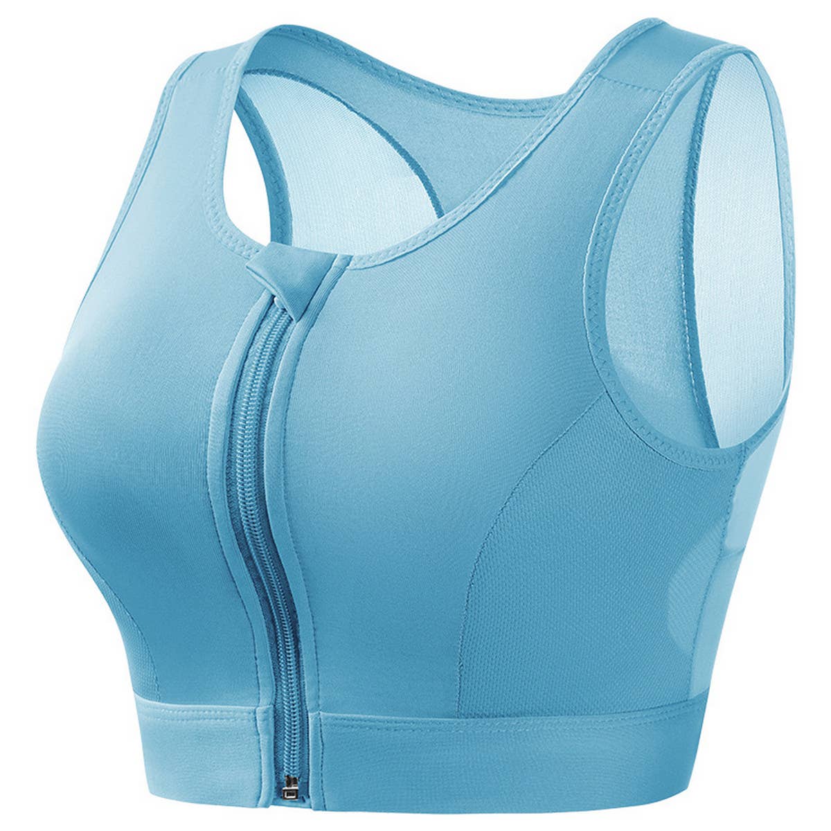 WOMEN RUNNING ZIPPER PUSH-UP YOGA BRA