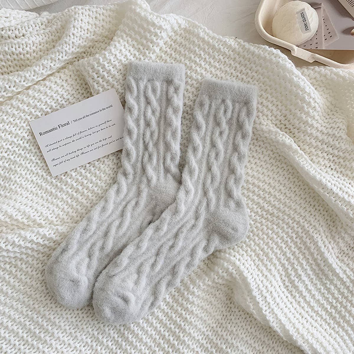 Cozy Thick Plush Hemp-Knit Socks for Fall & Winter