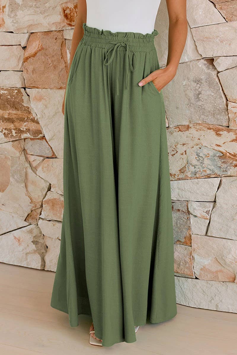 CWBLP2063_SUMMER COMMUTER STYLE LOOSE DRAPE PANTS