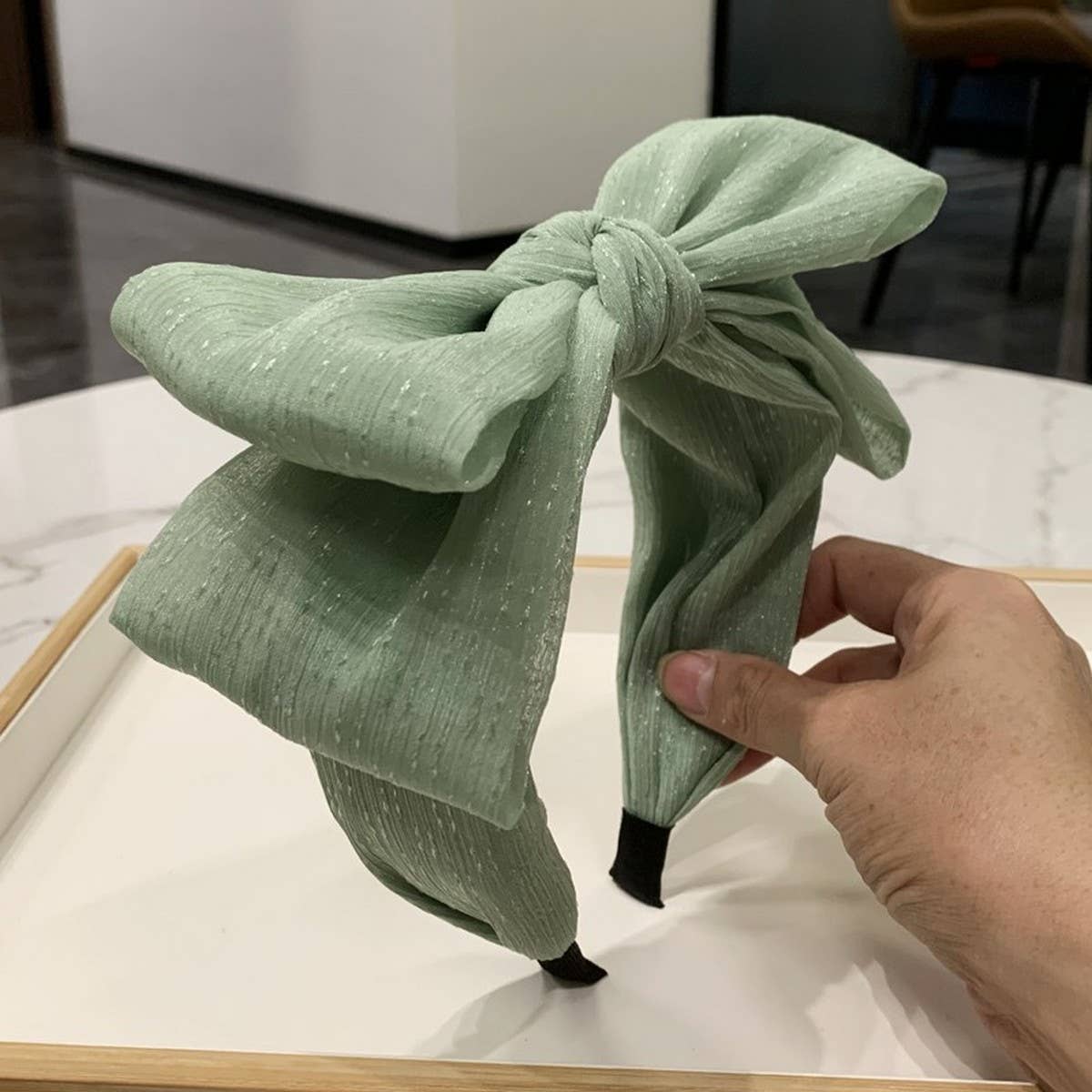 BIG BOW SOLID COLOR ELEGANT HEADBAND_CWAHA2572