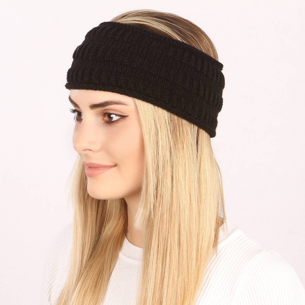 WOMEN SOLID COLOR CURLED HEADBAND