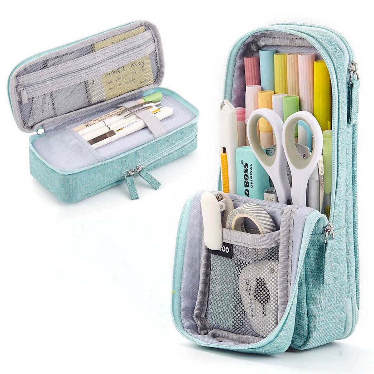 CREATIVE DOUBLE-LAYER FOLDING PENCIL CASE